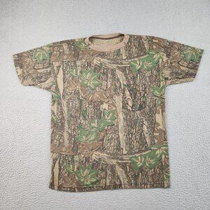 Realtree Camo Vintage Shirt Mens Small Pocket Leaf Tree Bark Brown Green Foliage